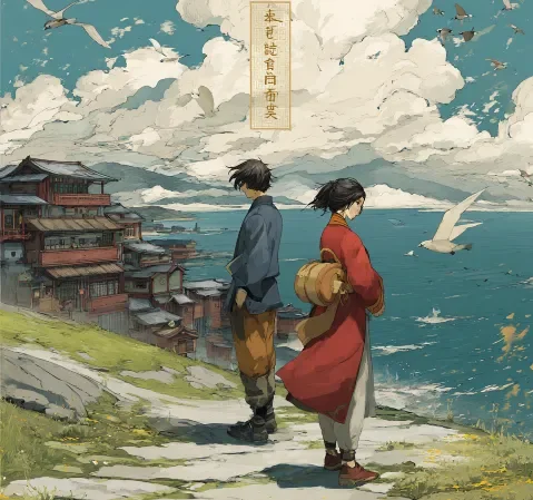 漫画阅读场景：桌面摆放着翻开的漫画书与手机追更界面